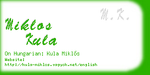 miklos kula business card