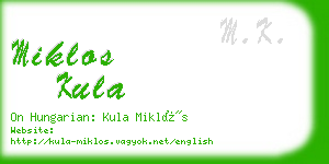 miklos kula business card